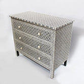 Maaya Bone Inlay Chest Sideboard Black and White Geometric